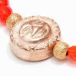 Dana Levy Sun Moon Charm Faceted Glass Bead Bracelet - Gold Orange Detail