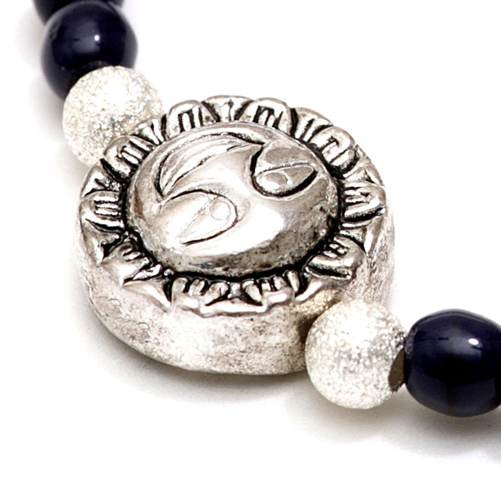 Dana Levy Sun Moon Charm Glass Bead Bracelet - Detail