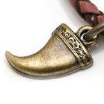 Dana Levy Men's Tooth Amulet Leather Braid Bracelet - Detail