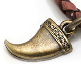 Dana Levy Men's Tooth Amulet Leather Braid Bracelet - Detail