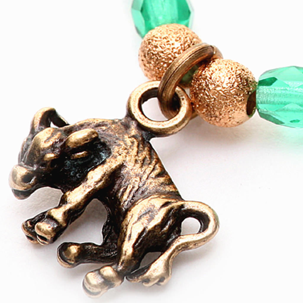 Dana Levy Zodiac Charm Faceted Glass Bead Bracelet - Taurus Detail 