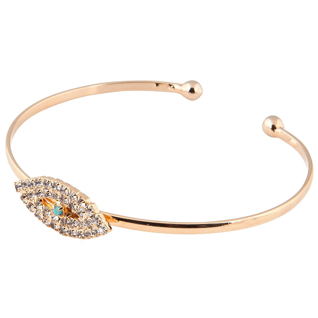 Dana Levy Diamante Evil Eye Charm Cuff Bracelet - Gold