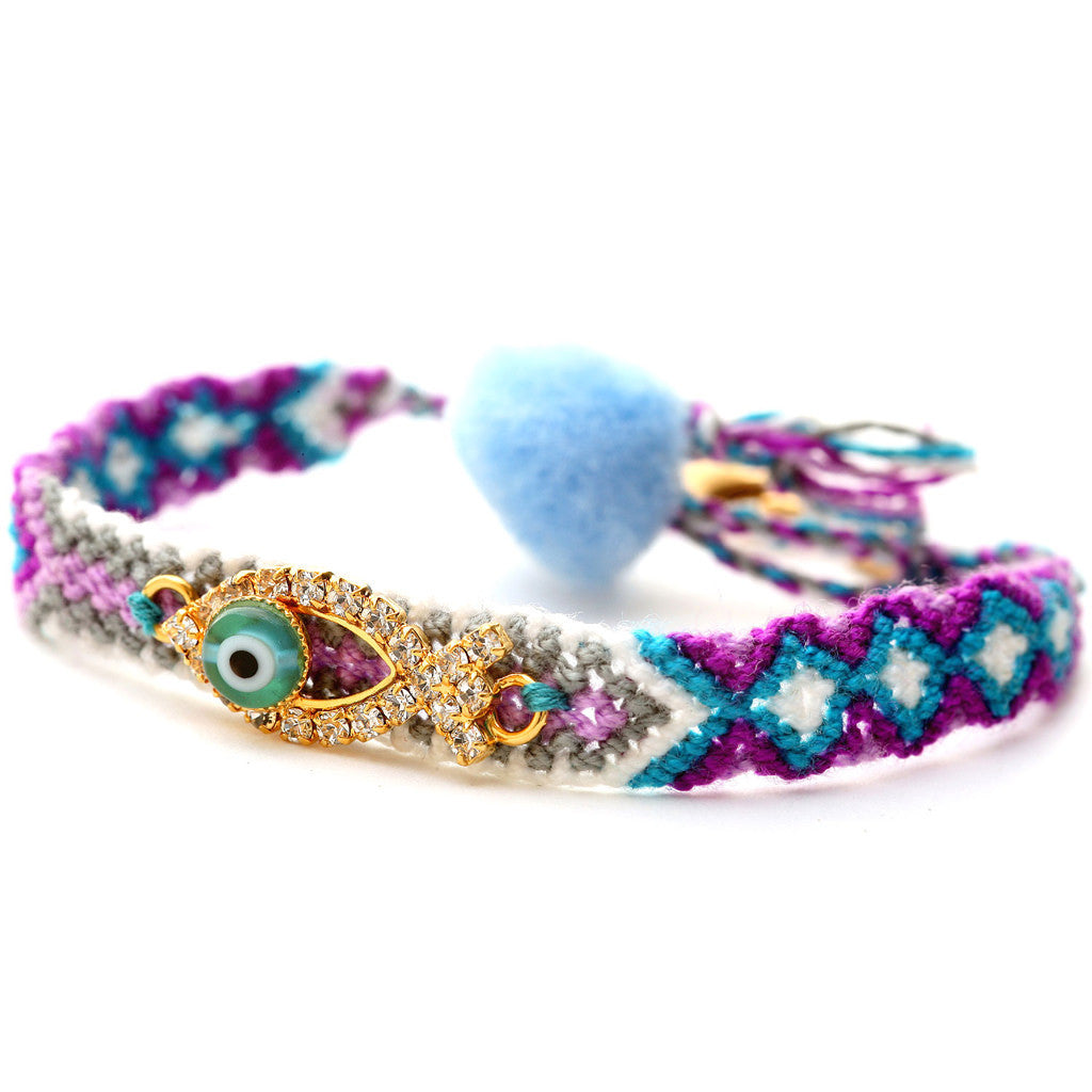 Dana Levy Diamante Fish Lucky Charm Friendship Bracelet 