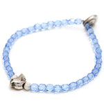 Dana Levy Dove Charm Faceted Glass Bead Bracelet - Antique Silver Sky Blue