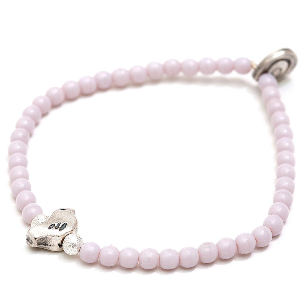 Dana Levy Dove Charm Glass Bead Bracelet - Lilac