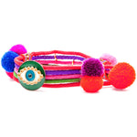 Dana Levy Evil Eye Lucky Charm Pompom Bracelet - Emerald 