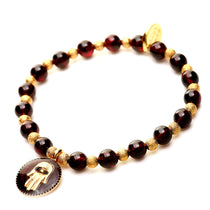 Dana Levy Enamel Hamsa Hand Charm Token Stardust Gemstone Mix Bracelet - Garnet