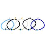 Dana Levy Evil Eye Heart Charm Glass Bead Bracelet - Group