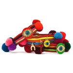 Dana Levy Neon Evil Eye Lucky Charm Pompom Bracelet - Trio of Neon Orange Yellow and Green 