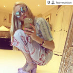 Dana Levy personalised name glass bead bracelet as seen on Fearne Cotton in front of her mirror.
