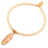 Dana Levy Feather Charm Glass Bead Bracelet
