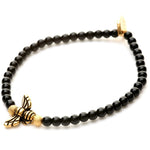 Dana Levy Fly Charm Glass Bead Bracelet - Gold Black