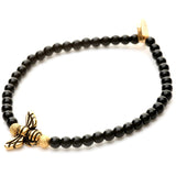 Dana Levy Fly Charm Glass Bead Bracelet - Gold Black
