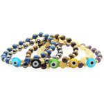 Dana Levy Multicolour Evil Eye Charm Stardust Gemstone Bracelets - Gold 