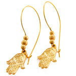 Dana Levy Small Deco Hamsa Hand Charm Hoop Earrings - Gold