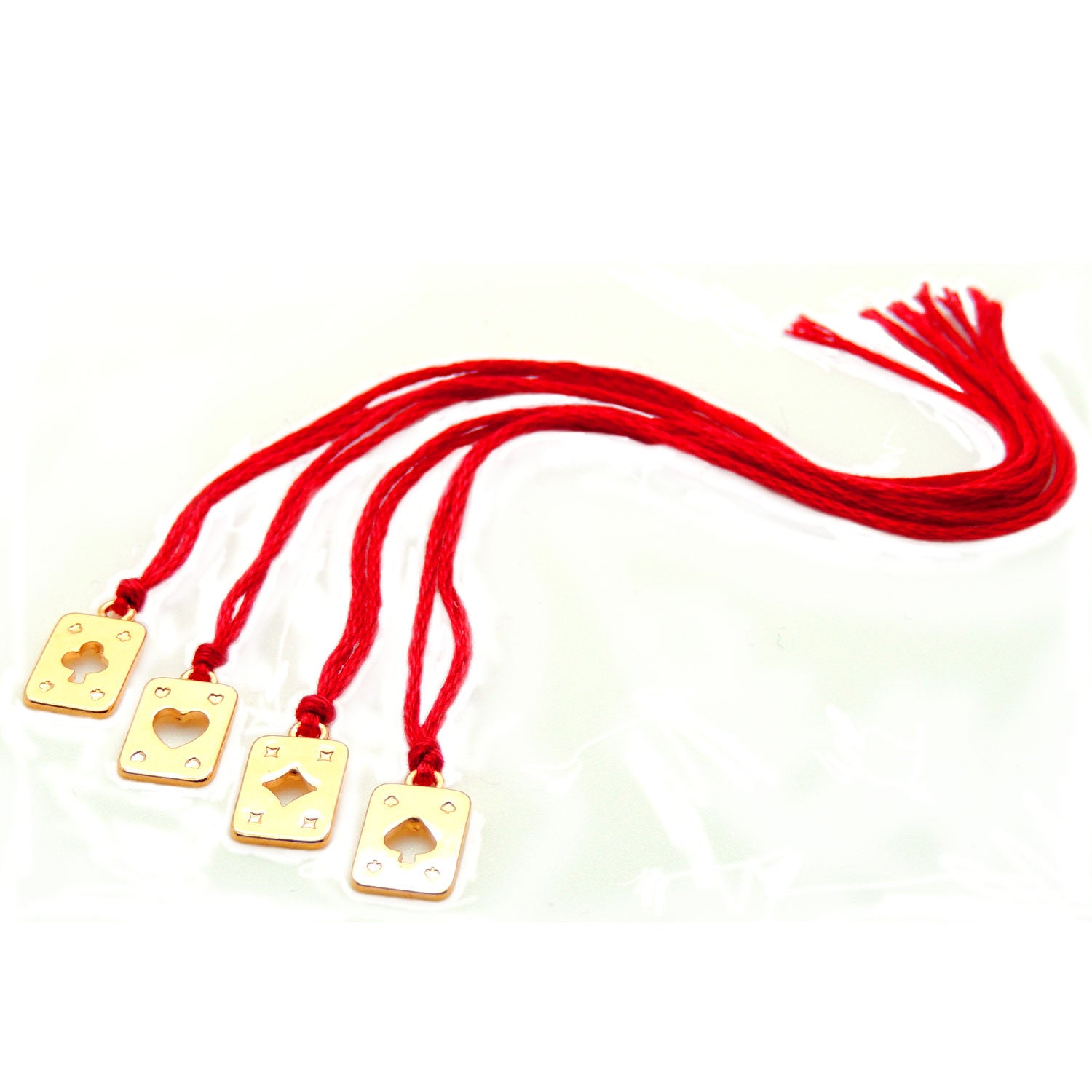 Dana Levy Men's Mini Playing Card Charm Red String Bracelet -  Group
