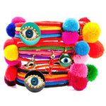 Dana Levy Evil Eye Lucky Charm Pompom Bracelets Stack
