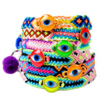Dana Levy Limited Edition Neon Enamel Evil Eye Token Friendship Bracelets Stack