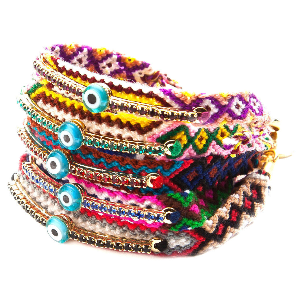 Dana Levy Multicolour Diamante Band Lucky Charm Friendship Bracelet - Group Mix of Bracelets