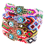 Dana Levy Multicolour Diamante Hamsa Hand Lucky Charm Friendship Bracelet - Stack of Bracelets