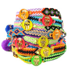 Dana Levy Neon Enamel Hamsa Hand Token Friendship Bracelets Stack