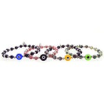 Dana Levy Multicolour Evil Eye Charm Stardust Gemstone Bracelets - Silver 