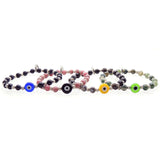 Dana Levy Multicolour Evil Eye Charm Stardust Gemstone Bracelets - Silver 
