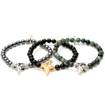 Dana Levy Bumblebee Charm Gemstone Bracelets Trio