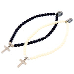 Dana Levy Cross Charm Glass Bead Bracelet - Group