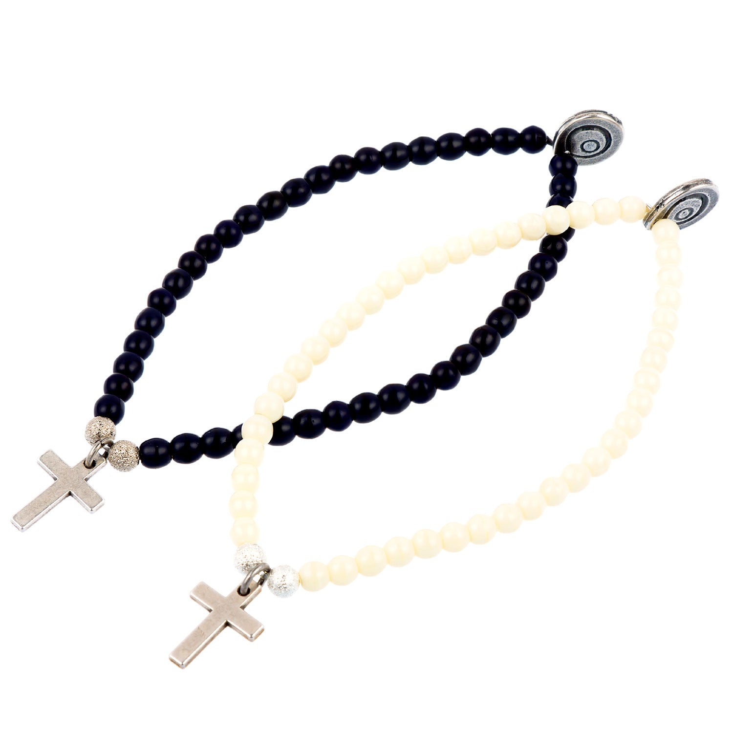 Dana Levy Cross Charm Glass Bead Bracelet - Group