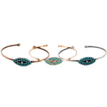 Dana Levy Turquoise Crystal Evil Eye Charm Cuff Bracelets Trio