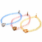 Dana Levy Dove Charm Faceted Glass Bead Bracelets Trio