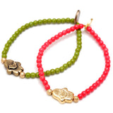 Dana Levy Dove Hamsa Hand Charm Glass Bead Bracelet - Group