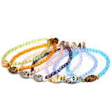 Dana Levy Evil Eye Hamsa Hand Charm Faceted Glass Bead Bracelets Group