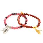 Dana Levy Feather Charm Duo Gemstone Bracelets Duo