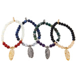 Dana Levy Feather Charm Gemstone Duo Bracelets Group