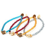 Dana Levy Heart Charm Faceted Glass Bead Bracelets Group