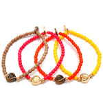 Dana Levy Heart Charm Glass Bead Bracelet - Group Mix 