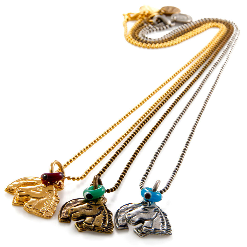 Dana Levy Horse Charm Trio Ball Chain Necklace - Trio of Necklaces