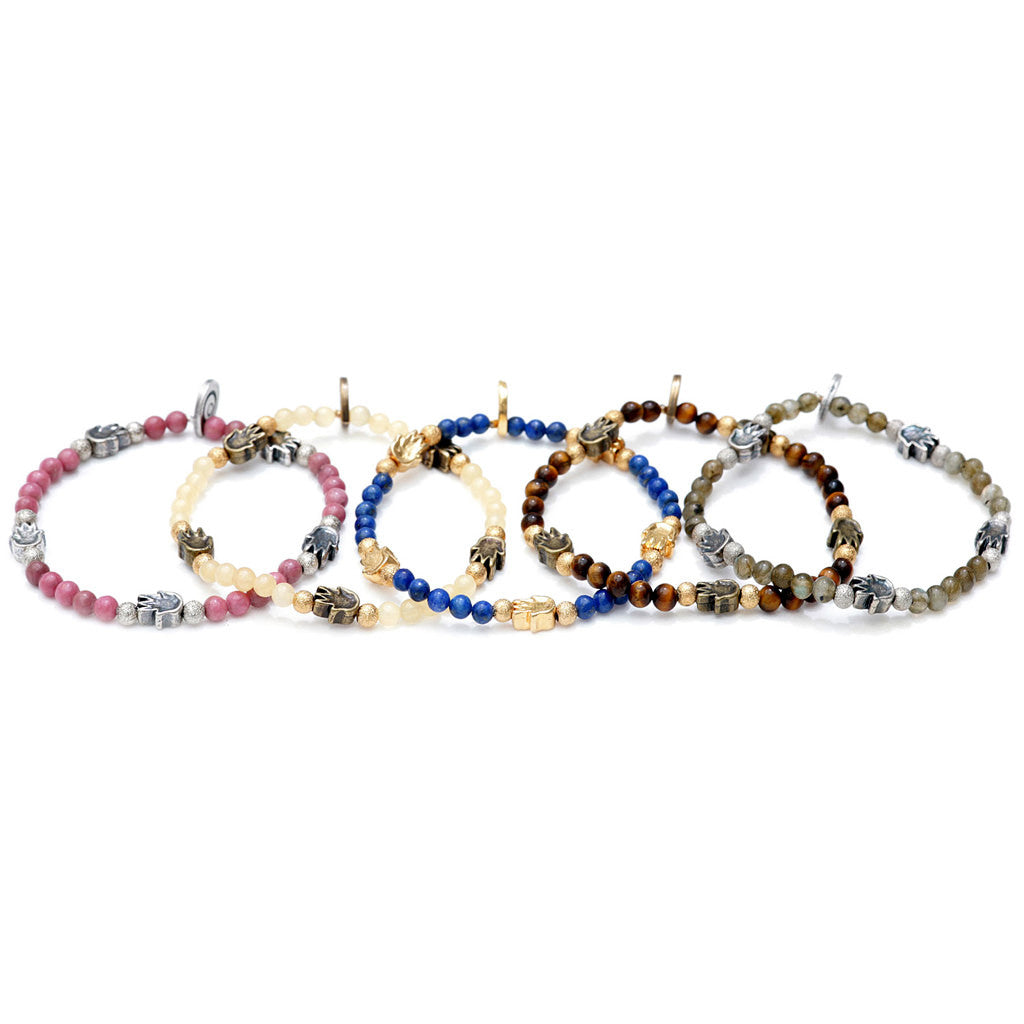Dana Levy Solid Mini Hamsa Hand Charm Gemstone Bracelets Group