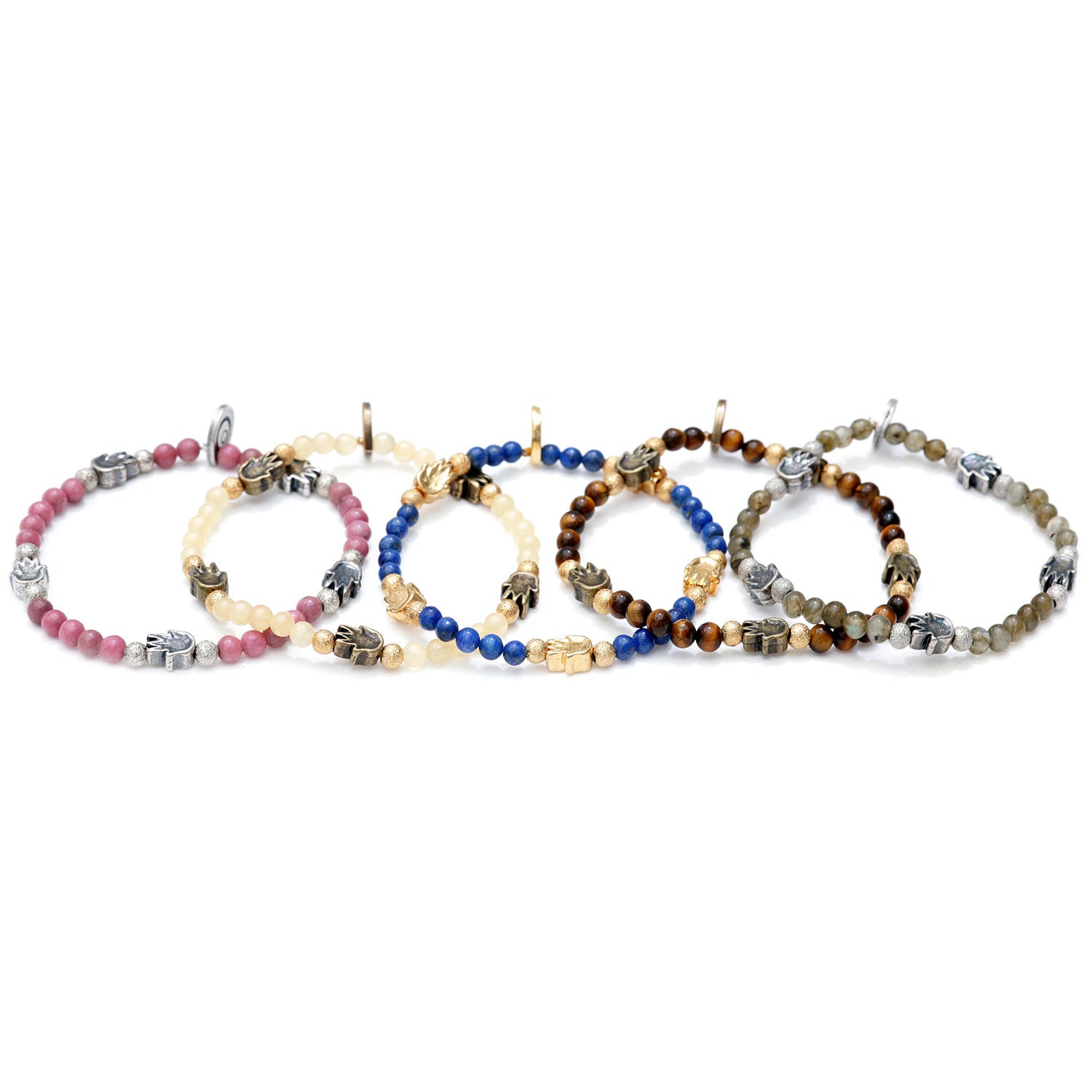 Dana Levy Solid Mini Hamsa Hand Charm Gemstone Bracelet - Group