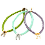 Dana Levy Mini Horseshoe Charm Glass Bead Bracelets - Group