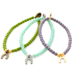Dana Levy Mini Horseshoe Charm Glass Bead Bracelet - Group