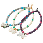 Dana Levy Mother of Pearl Butterfly Charm Glass Bead Bracelet - Group
