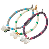 Dana Levy Mother of Pearl Butterfly Charm Glass Bead Bracelet - Group