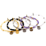 Dana Levy Peace Symbol Charm Gemstone Bracelets Group