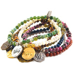 Dana Levy Kabbalah Blessing Token Charm Gemstone Bracelets Pile