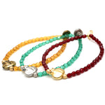 Dana Levy Pomegranate Charm Faceted Glass Bead Bracelets Group