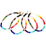 Dana Levy Round Mini Evil Eye Charm Rainbow Glass Bead Bracelet - Group