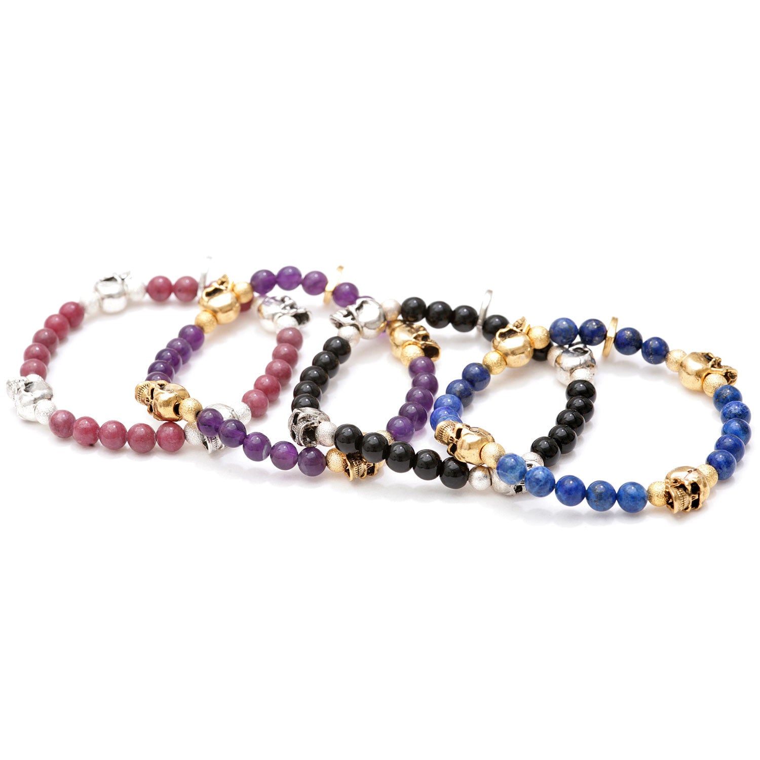 Dana Levy Skull Charm Gemstone Bracelet - Group